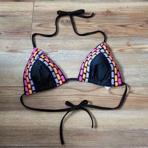 Ron Jon Surf Shop Bikini Top Womens S Black Triangle
